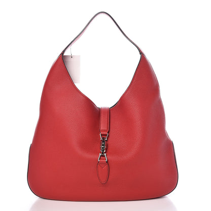 Gucci Soft Grained Calfskin Large Jackie Hobo Hibiscus Red 3 of 11