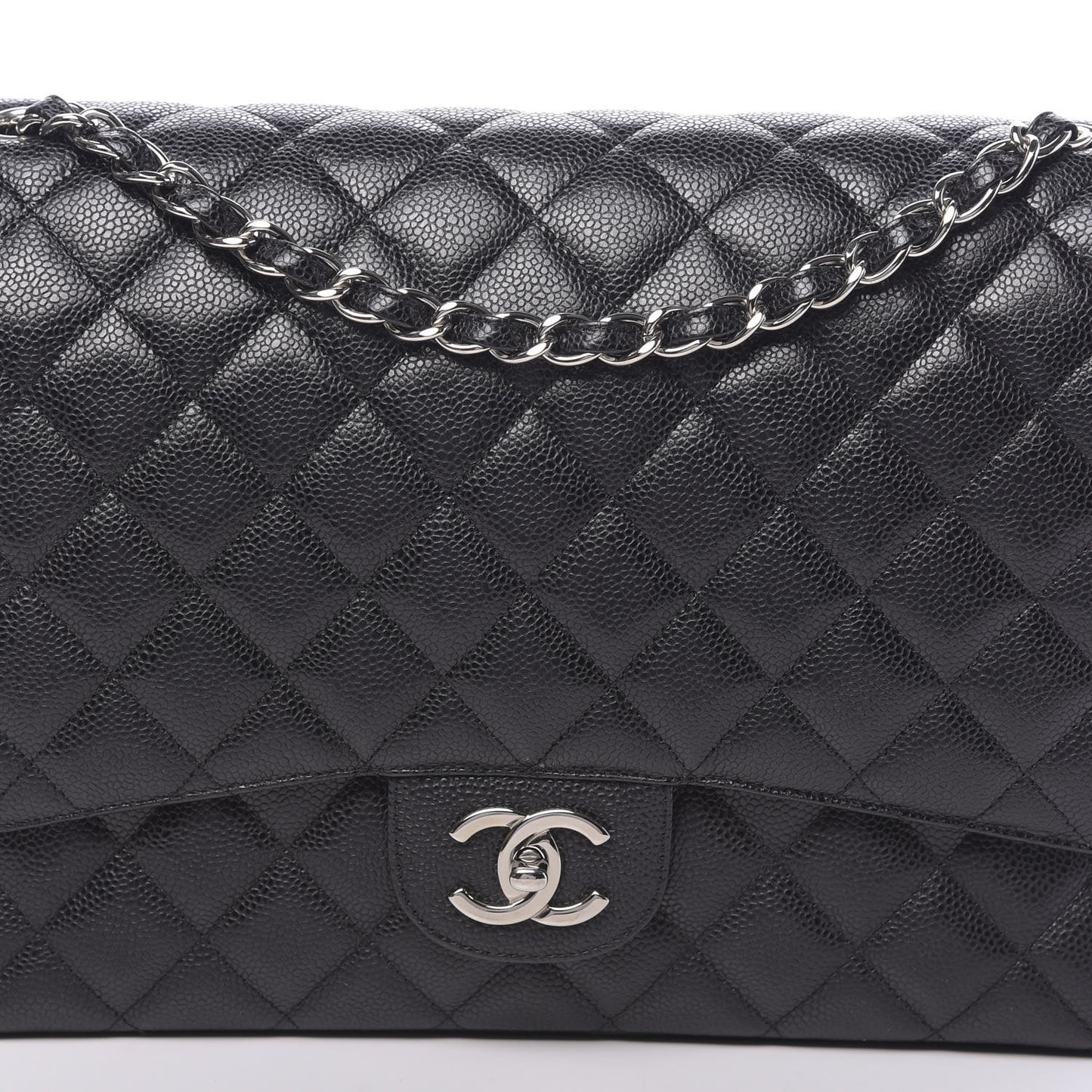 Caviar Quilted Maxi Double Flap Black