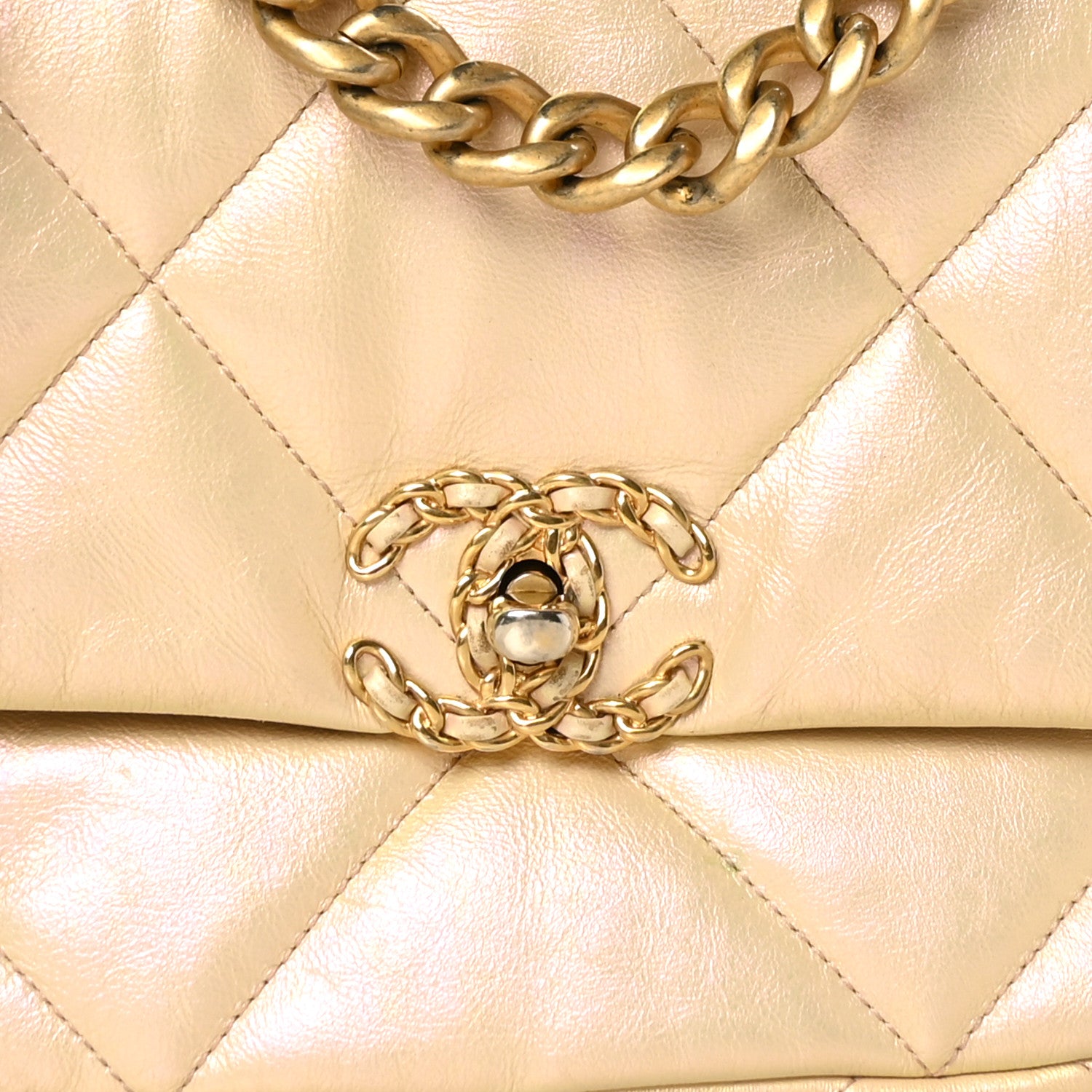 Chanel Iridescent Lambskin Quilted Medium Chanel 19 Flap Pink 9 of 12