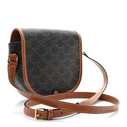 Celine Triomphe Canvas Medium Folco Bag Tan 3 of 9