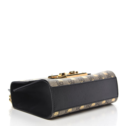 Gucci GG Supreme Monogram Bees Small Padlock Shoulder Bag Black 5 of 13