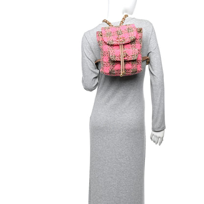 Chanel Wool Tweed Elegant Backpack Pink Brown 2 of 13