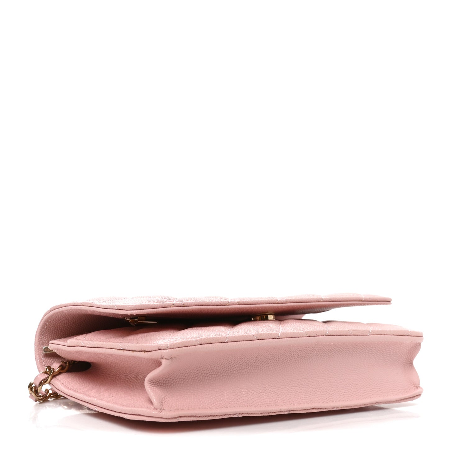 Caviar Quilted Wallet on Chain WOC Light Pink