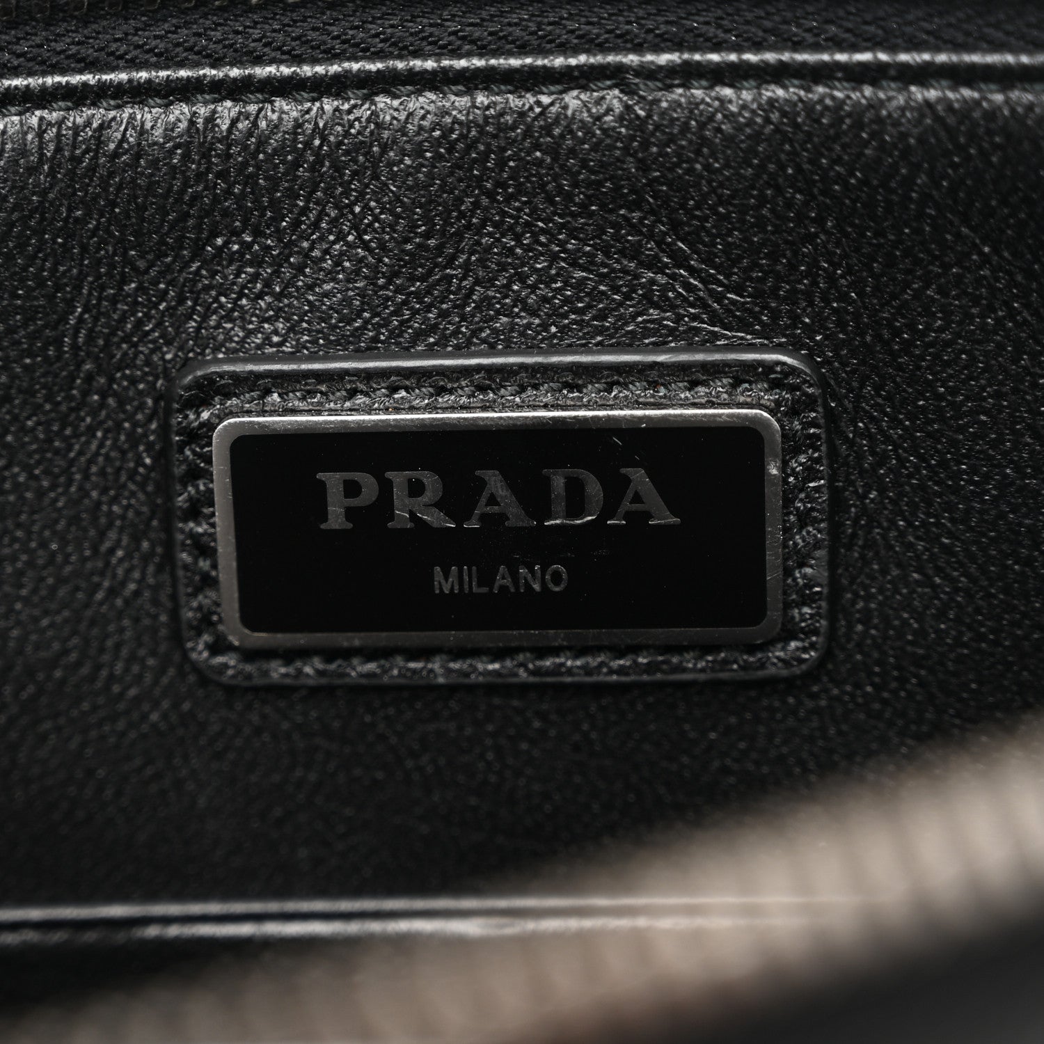 Prada Saffiano Flat Wristlet Pouch Black 6 of 10