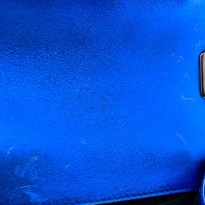 Chanel Metallic Patent Quilted Medium Boy Flap Blue 14 of 17