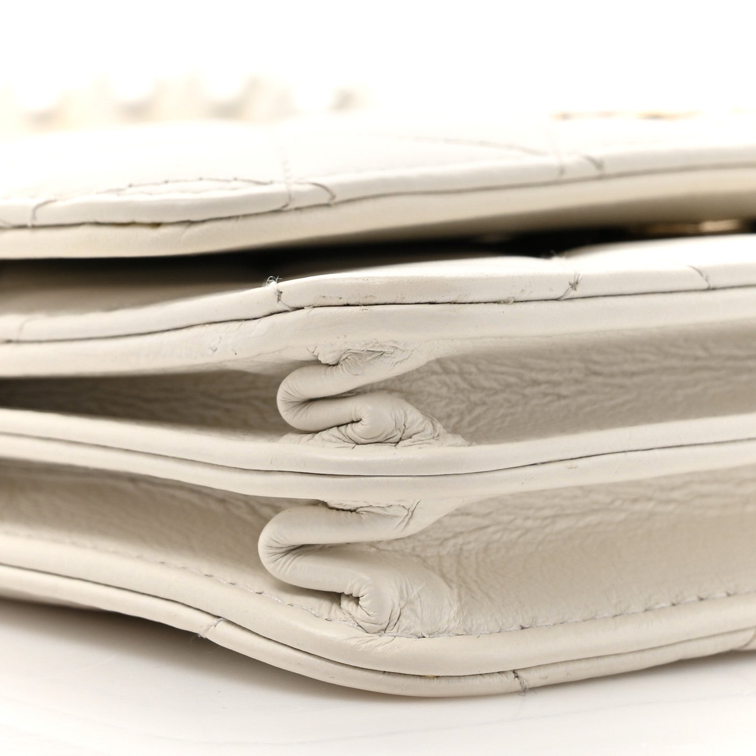 Chanel Calfskin Quilted Mini Maxi Pearls Wallet On Chain WOC White 10 of 12