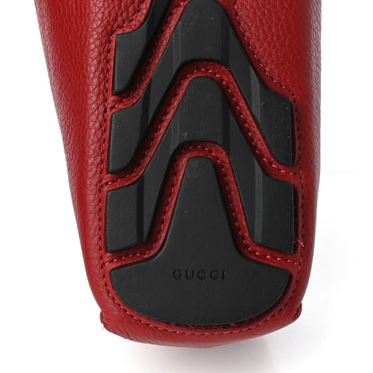 Gucci Calfskin Web Mens Driver Loafers 7 Red 7 of 10