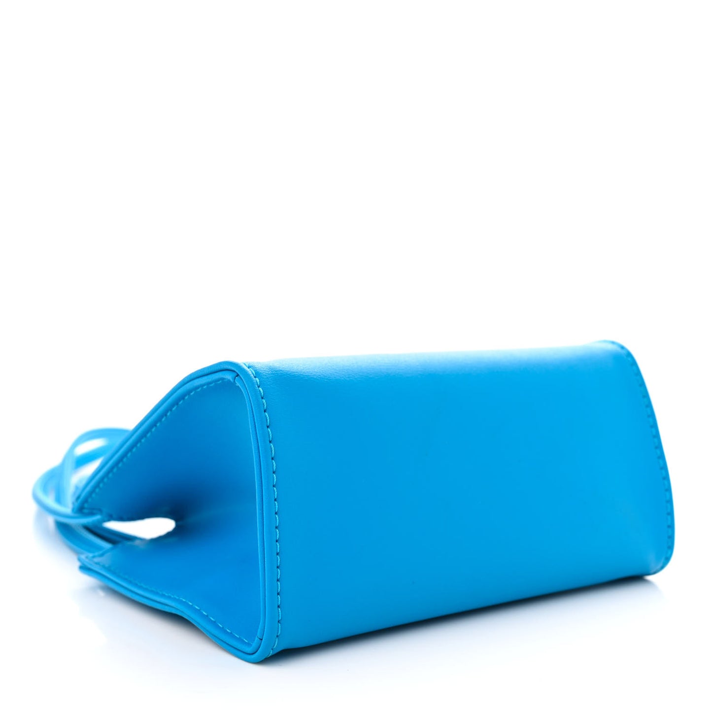 Vegan Leather Small Shopping Bag Cyan