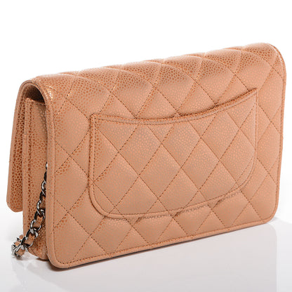 Chanel Caviar Quilted Wallet On Chain WOC Metallic Copper 3 of 9