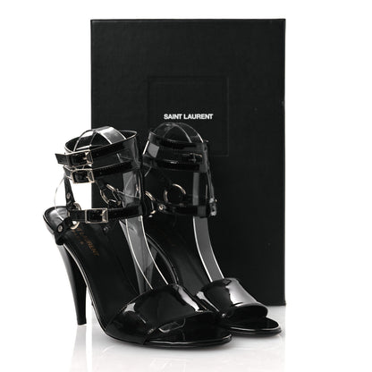 Saint Laurent Patent Calfskin Fetish 105 Sandal 39 Black 11 of 11