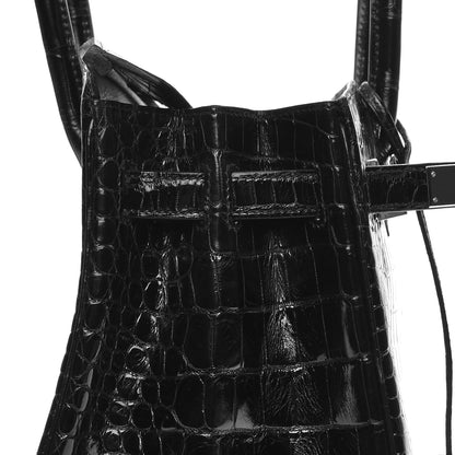 Hermes Shiny Porosus Crocodile Birkin 30 Black 20 of 38