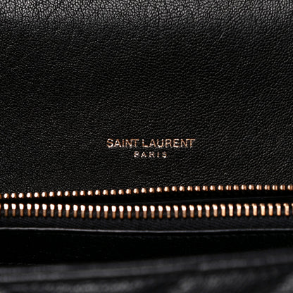 Saint Laurent Sheepskin Matelasse Chevron Monogram Large College Satchel Black 5 of 9