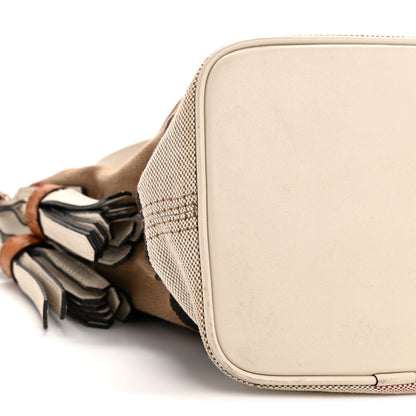 Burberry Canvas Mega Check Mini Ashby Tassel Crossbody  White 11 of 17