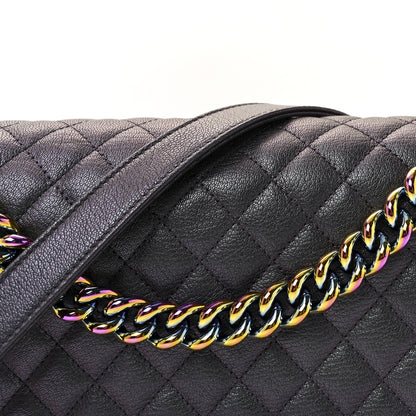 Chanel Iridescent Goatskin Quilted Medium Boy Flap Purple 8 of 10