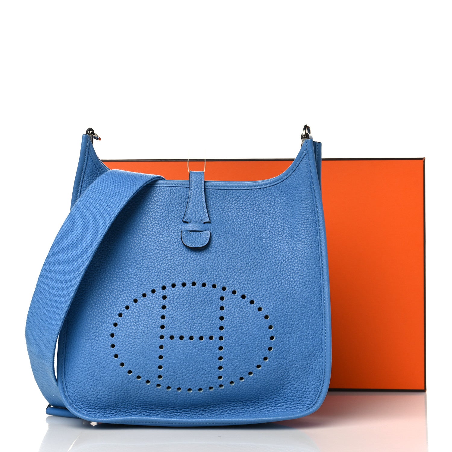 Hermes Taurillon Clemence Evelyne III PM Bleu Paradis 11 of 11