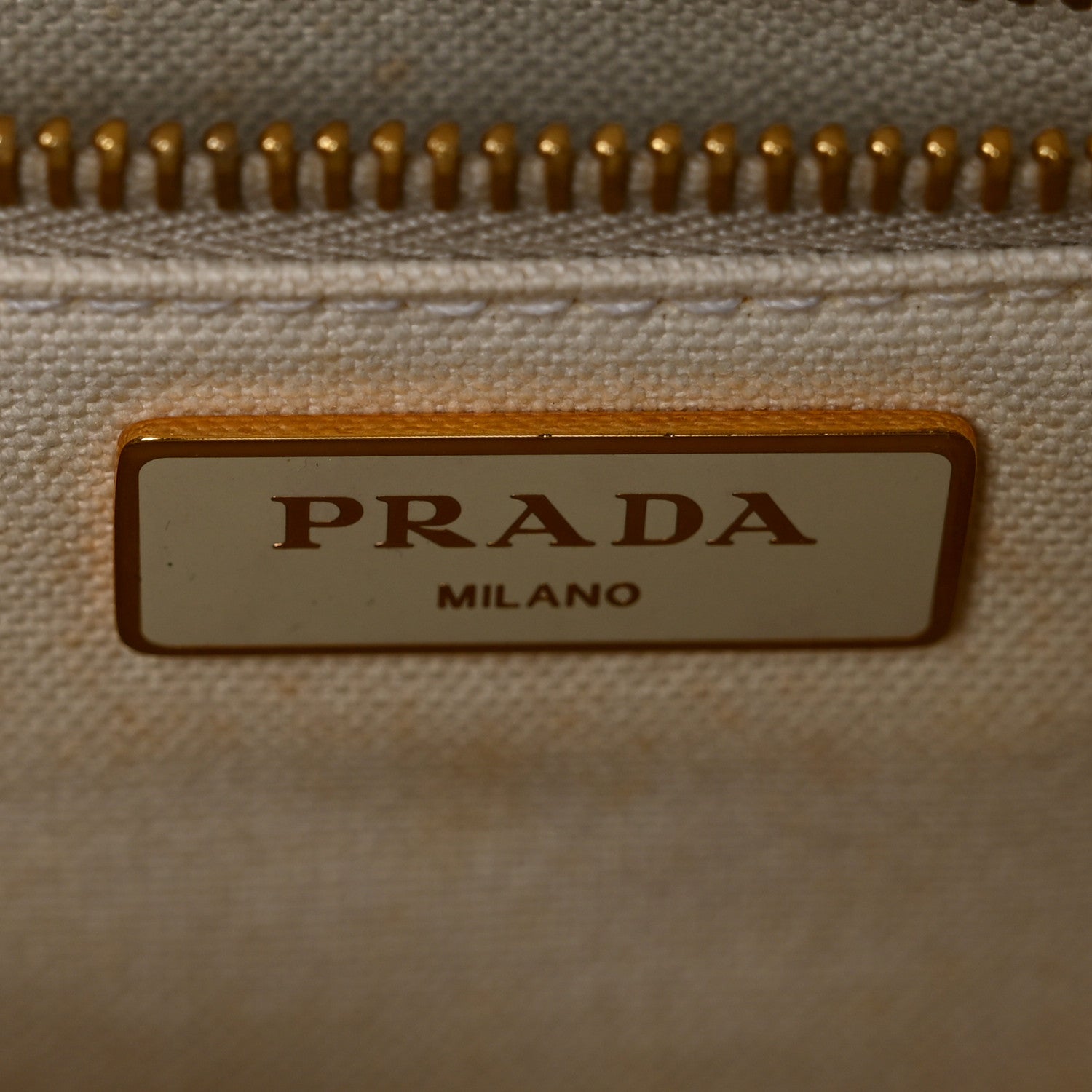 Prada Canvas Wicker Shoulder Bag White Tan 7 of 11