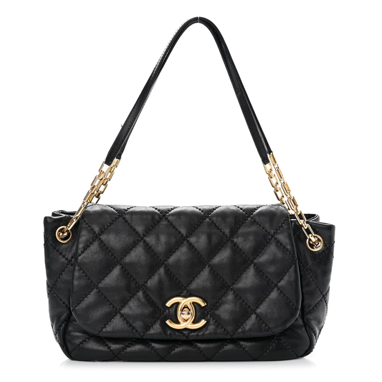 Chanel Calfskin Quilted Retro Chain Flap Black 1 of 21