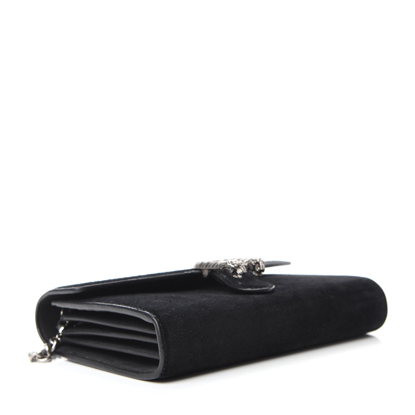 Suede Mini Dionysus Chain Wallet Black