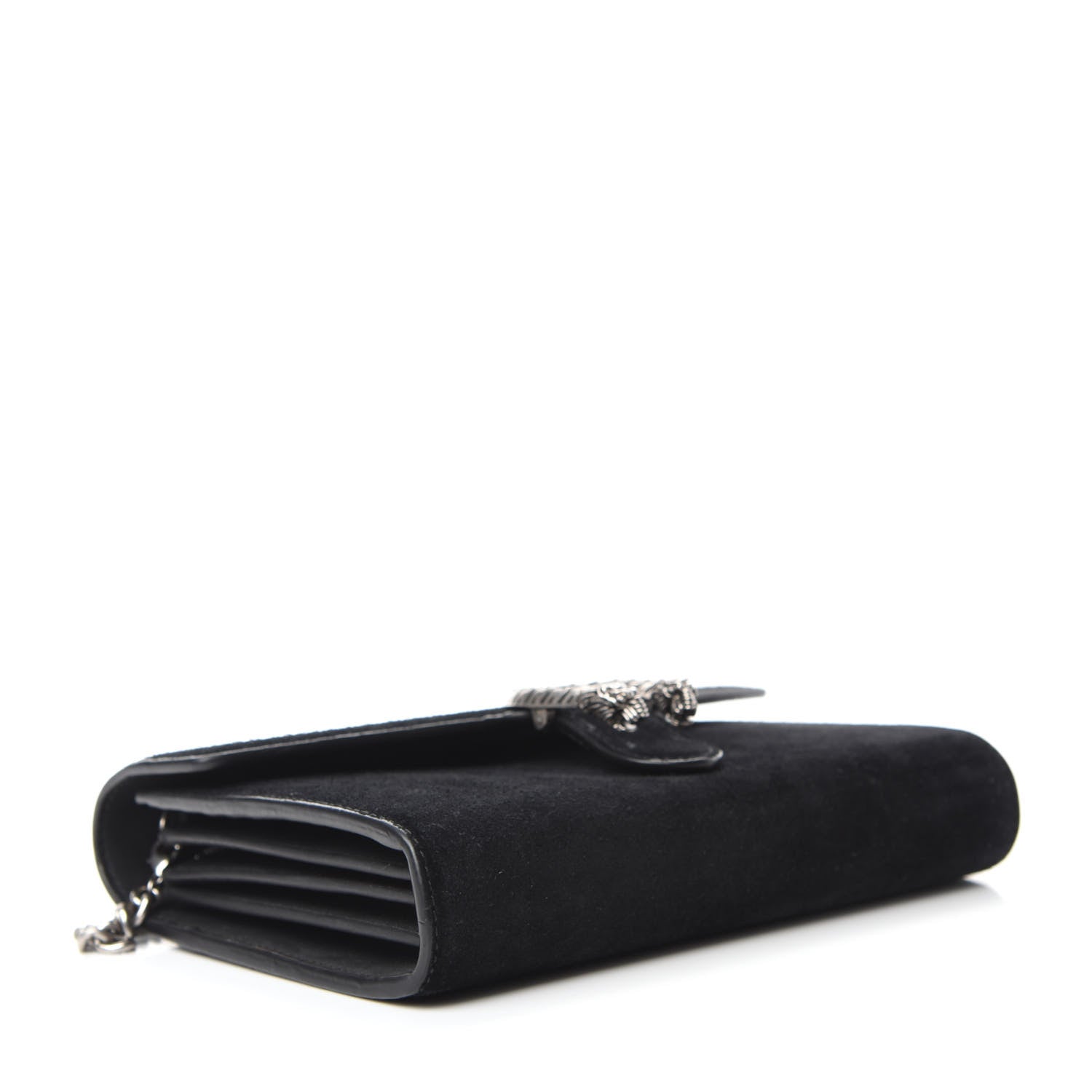 Gucci Suede Mini Dionysus Chain Wallet Black 4 of 10