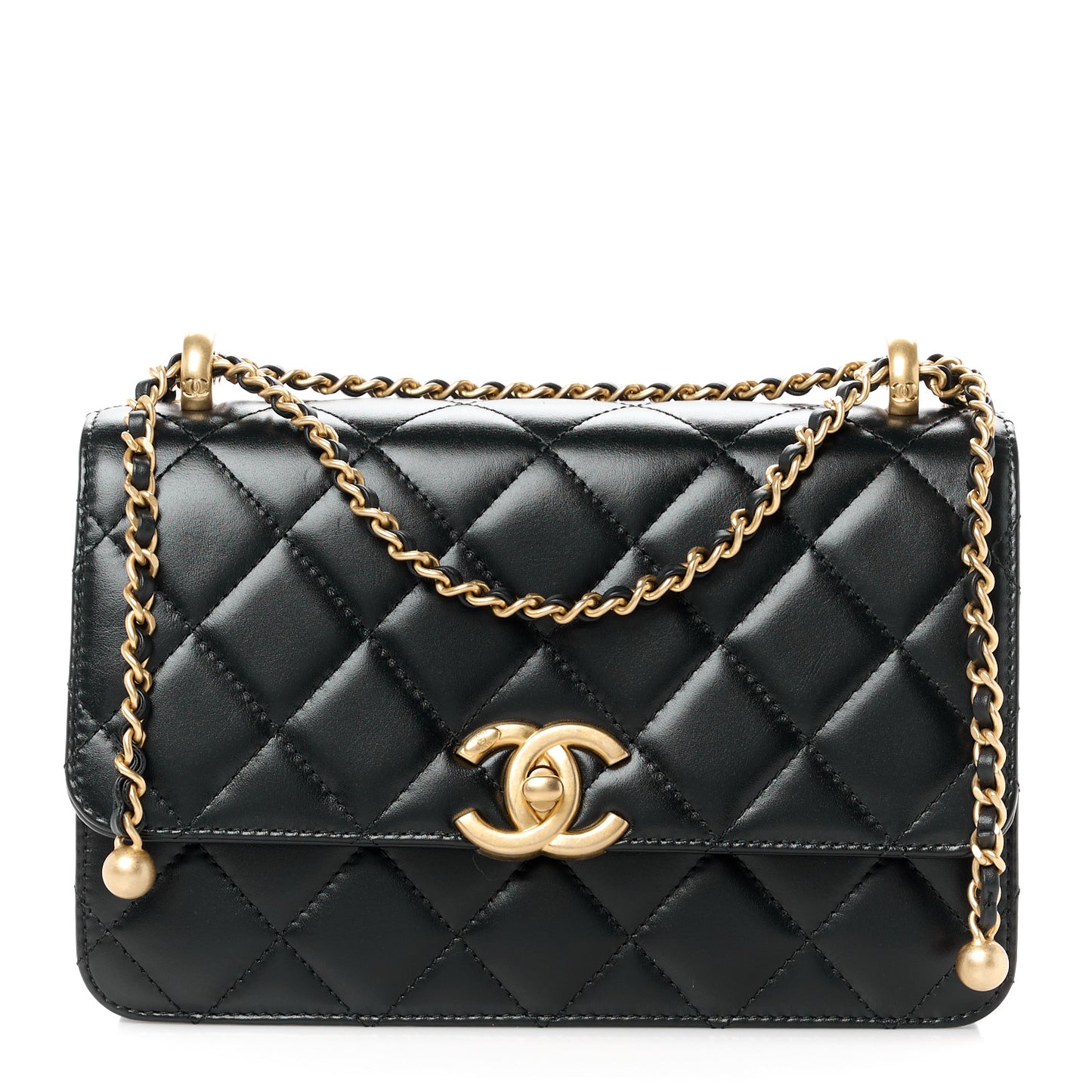 Calfskin Quilted Perfect Fit Flap Black