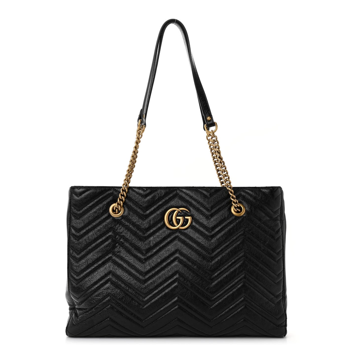 Vintage Calfskin Matelasse Medium GG Marmont Slim Tote Black