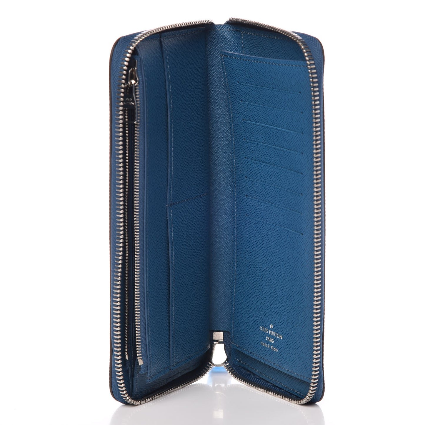 Epi Zippy Vertical Wallet Blue Celeste