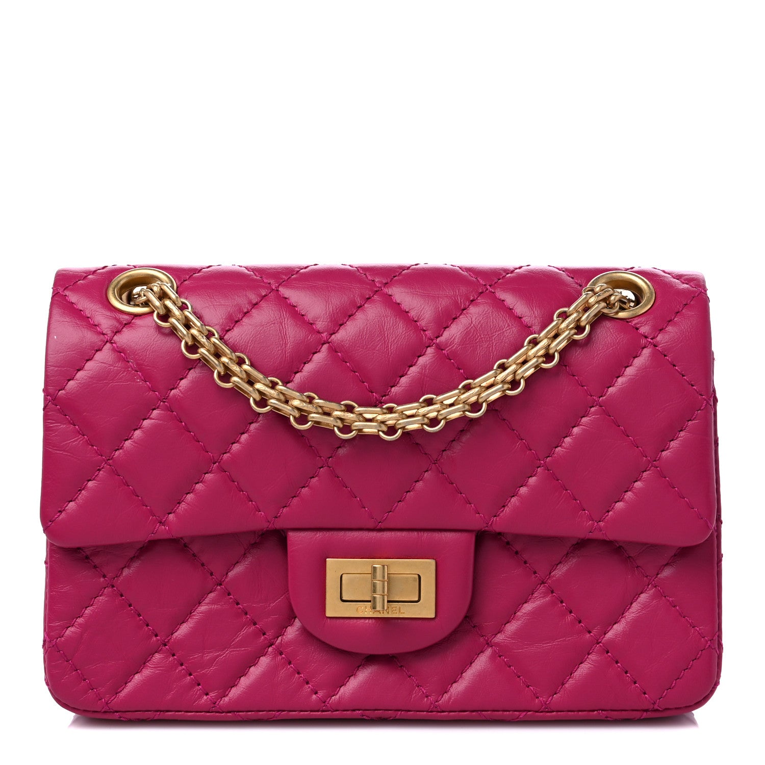 Chanel Aged Calfskin Quilted 2.55 Reissue Mini Flap Fuchsia 1 of 11