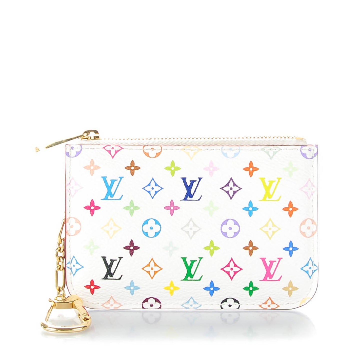 Monogram Multicolor Key Pouch White Litchi