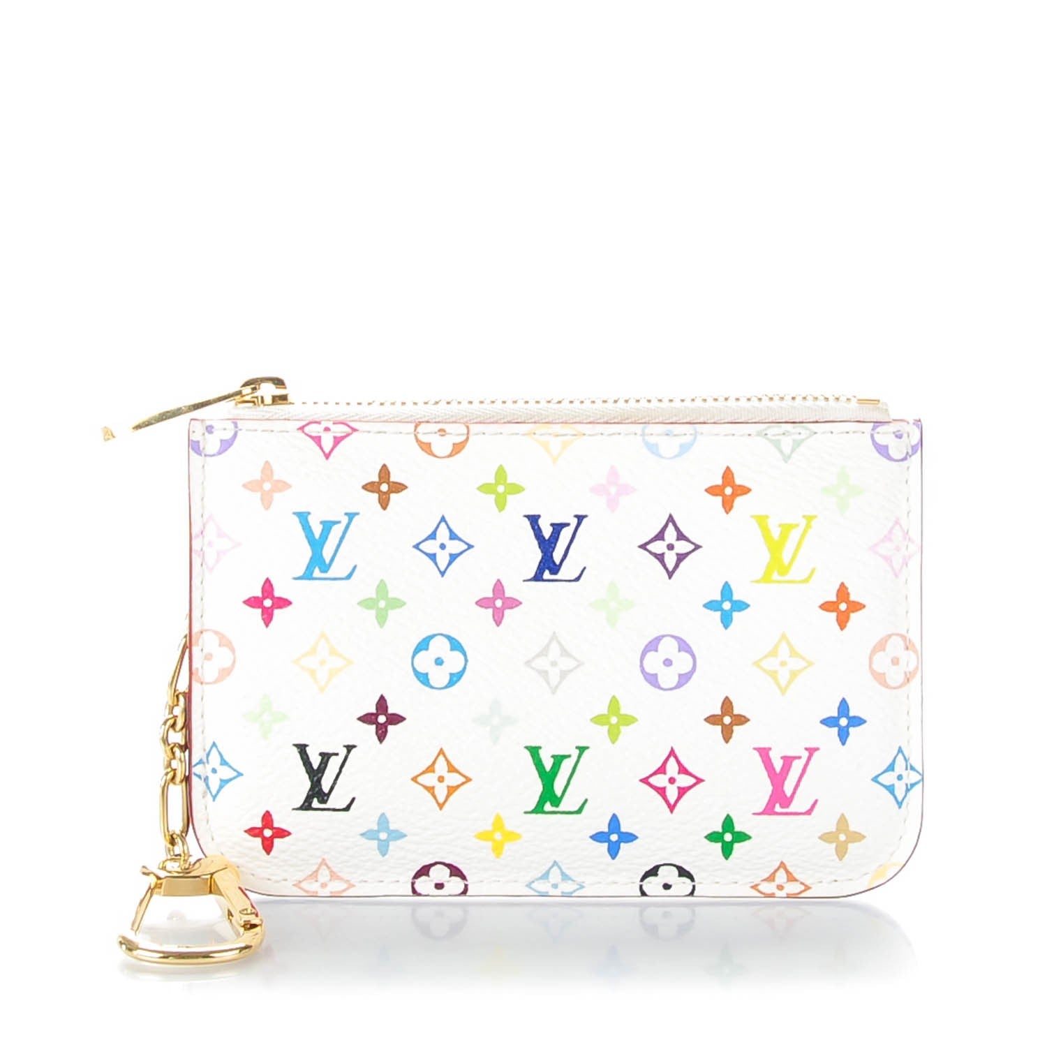 Louis Vuitton Monogram Multicolor Key Pouch White Litchi 1 of 6
