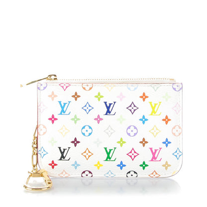 Louis Vuitton Monogram Multicolor Key Pouch White Litchi 1 of 6