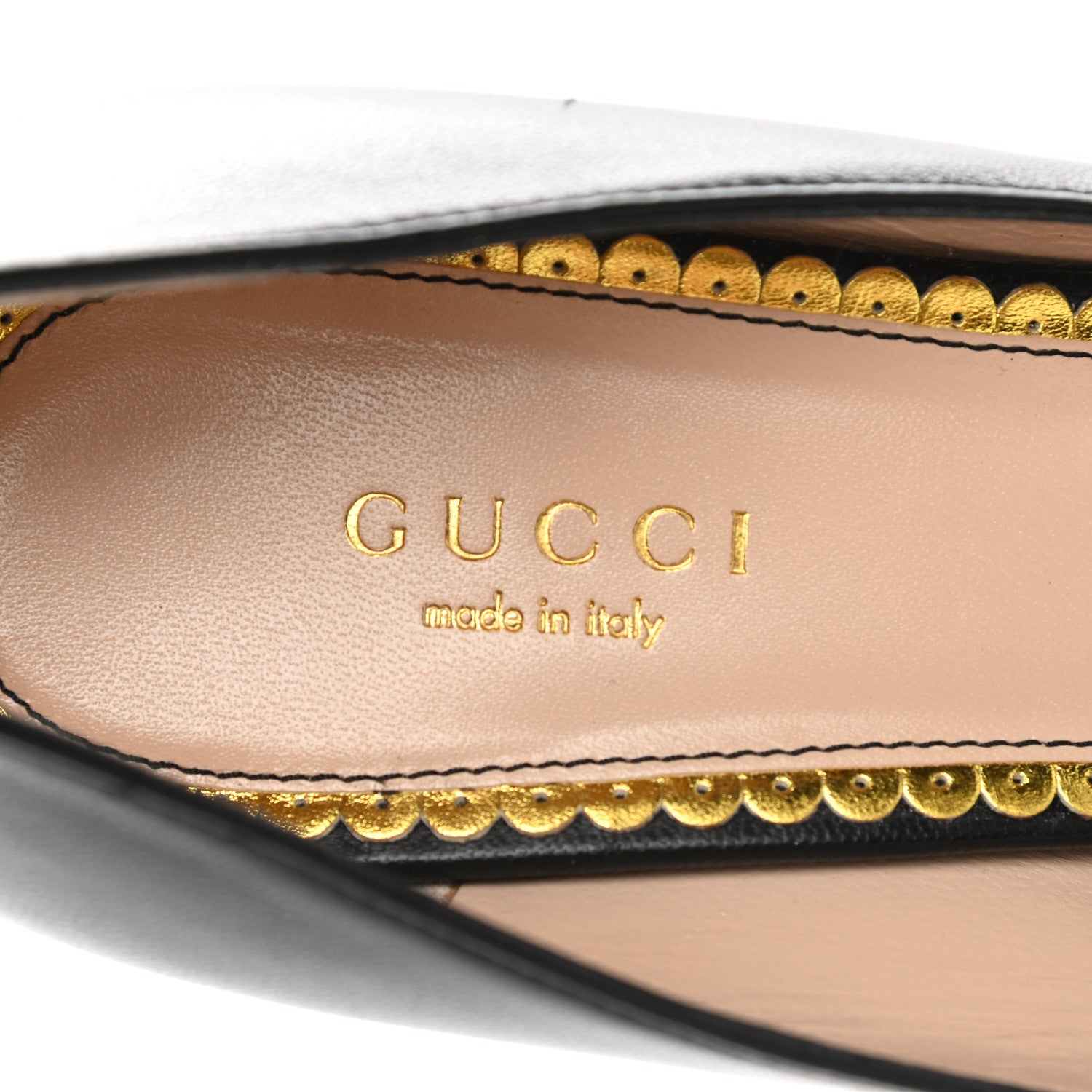 Gucci Nappa Queen Margaret Mid Heel Pumps 38 Black 7 of 11