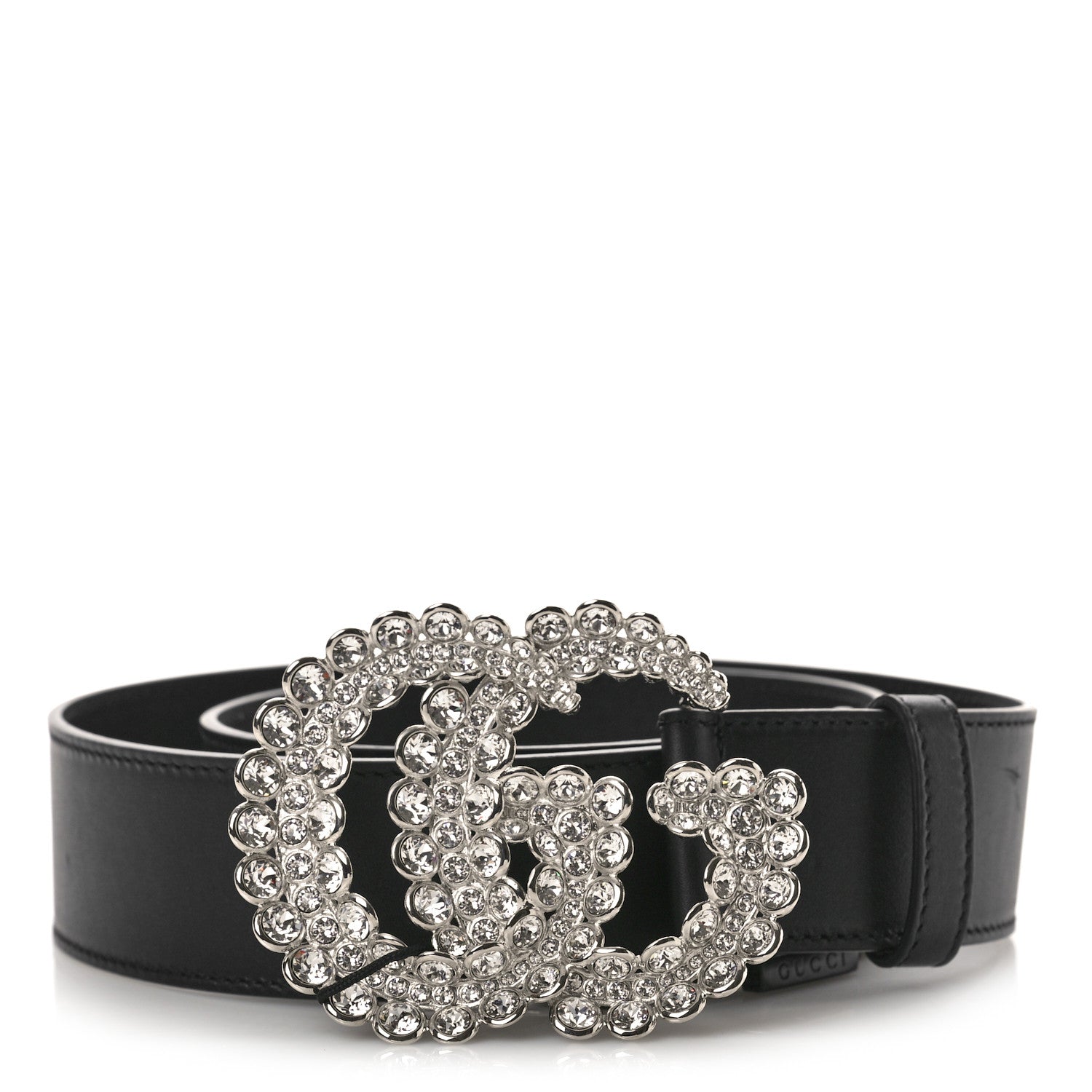 Gucci Calfskin Crystal Double G 40mm Belt 85 34 Black 1 of 5