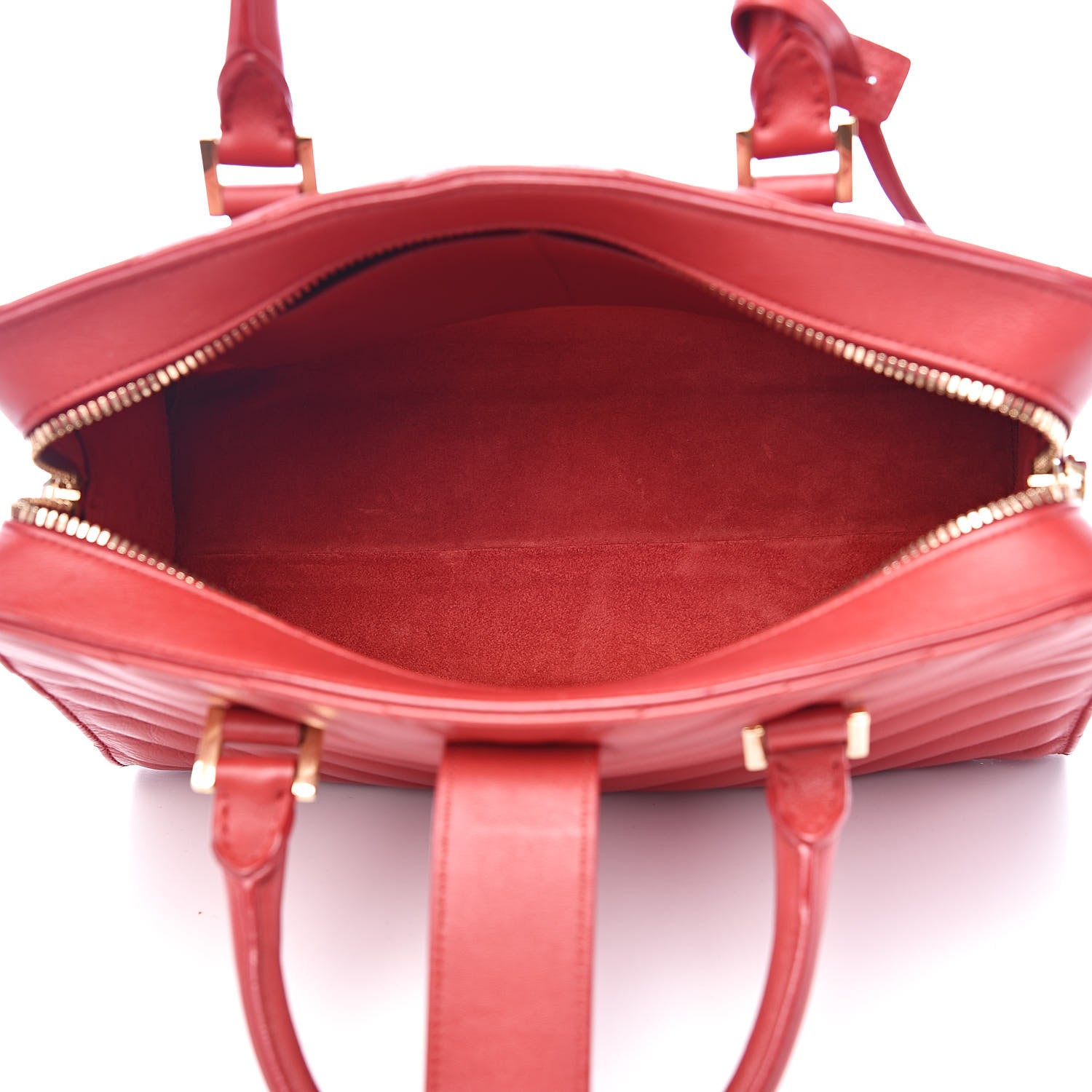 Saint Laurent Calfskin Matelasse Chevron Small Monogram Cabas Lipstick Red 5 of 14