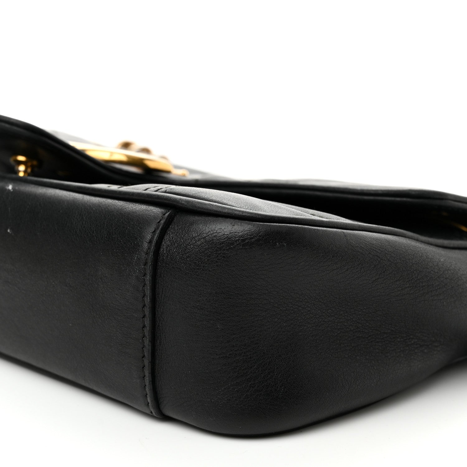 Gucci Calfskin Matelasse Small GG Marmont Shoulder Bag Black 9 of 10