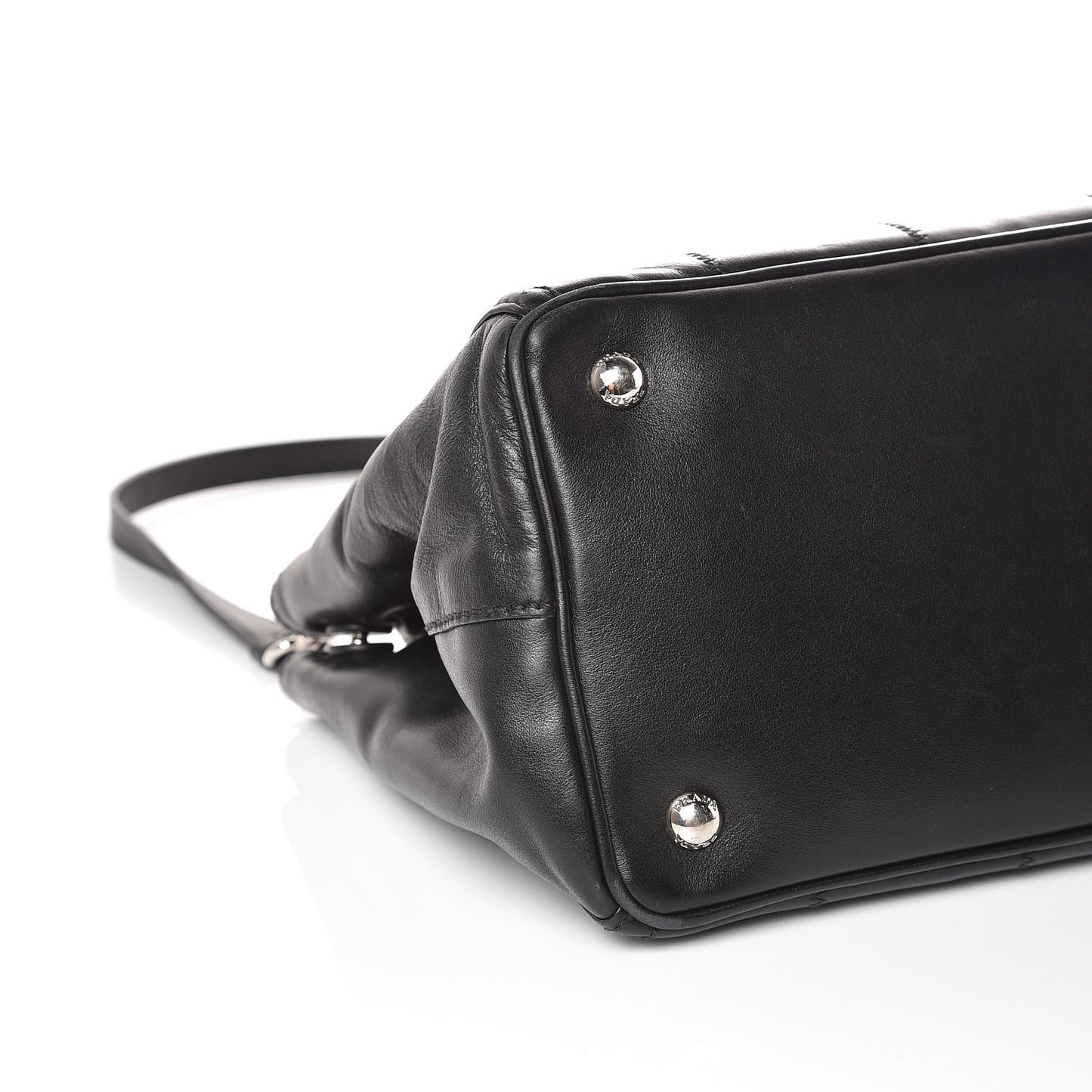 Nappa Vertical Stitched Tote Black