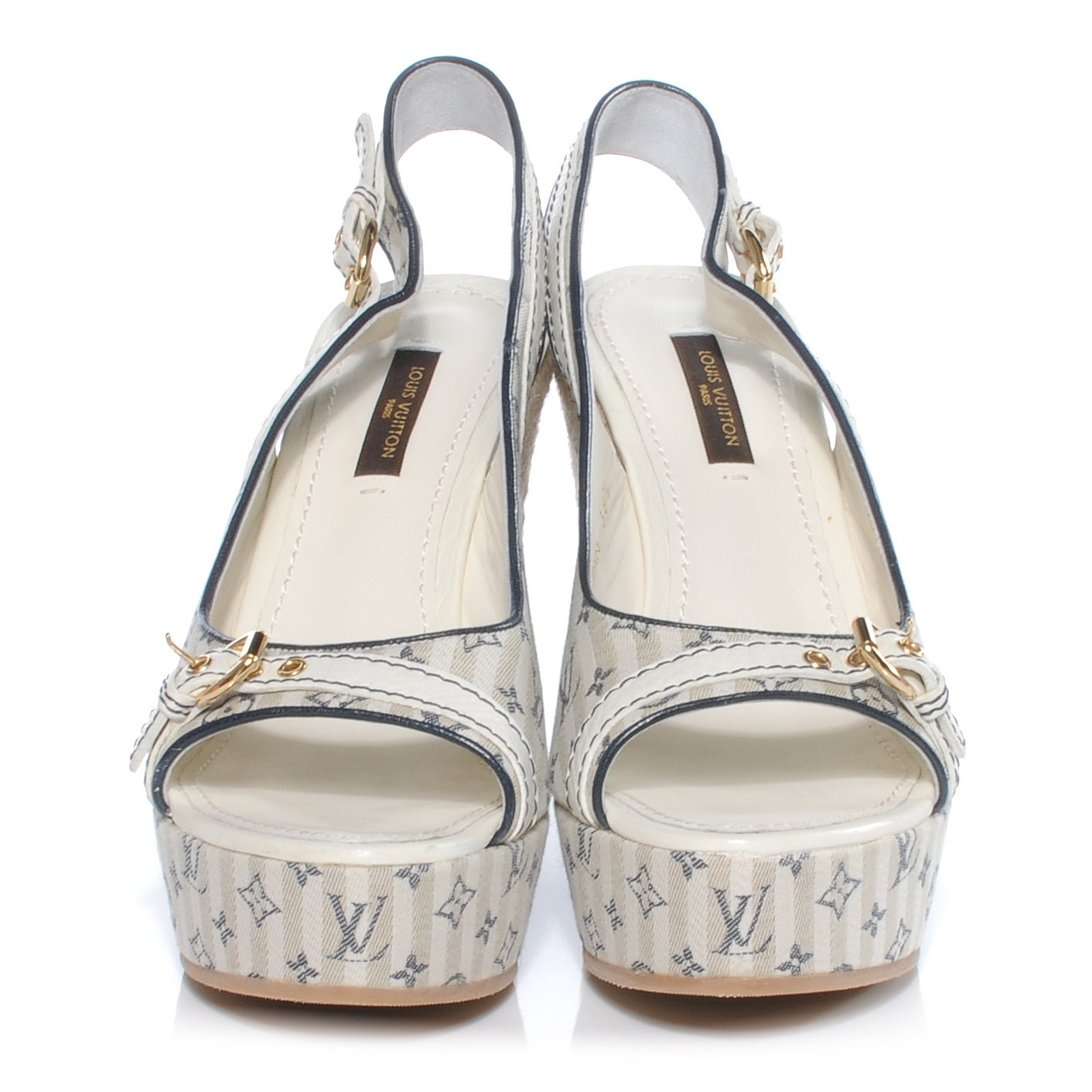 Mini Lin Croisette Anemone Wedges Sandals 36.5 Blue