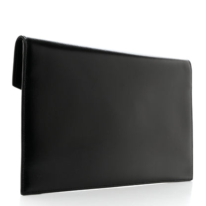 Saint Laurent Smooth Shiny Calfskin Monogram Uptown Pouch Black 3 of 7