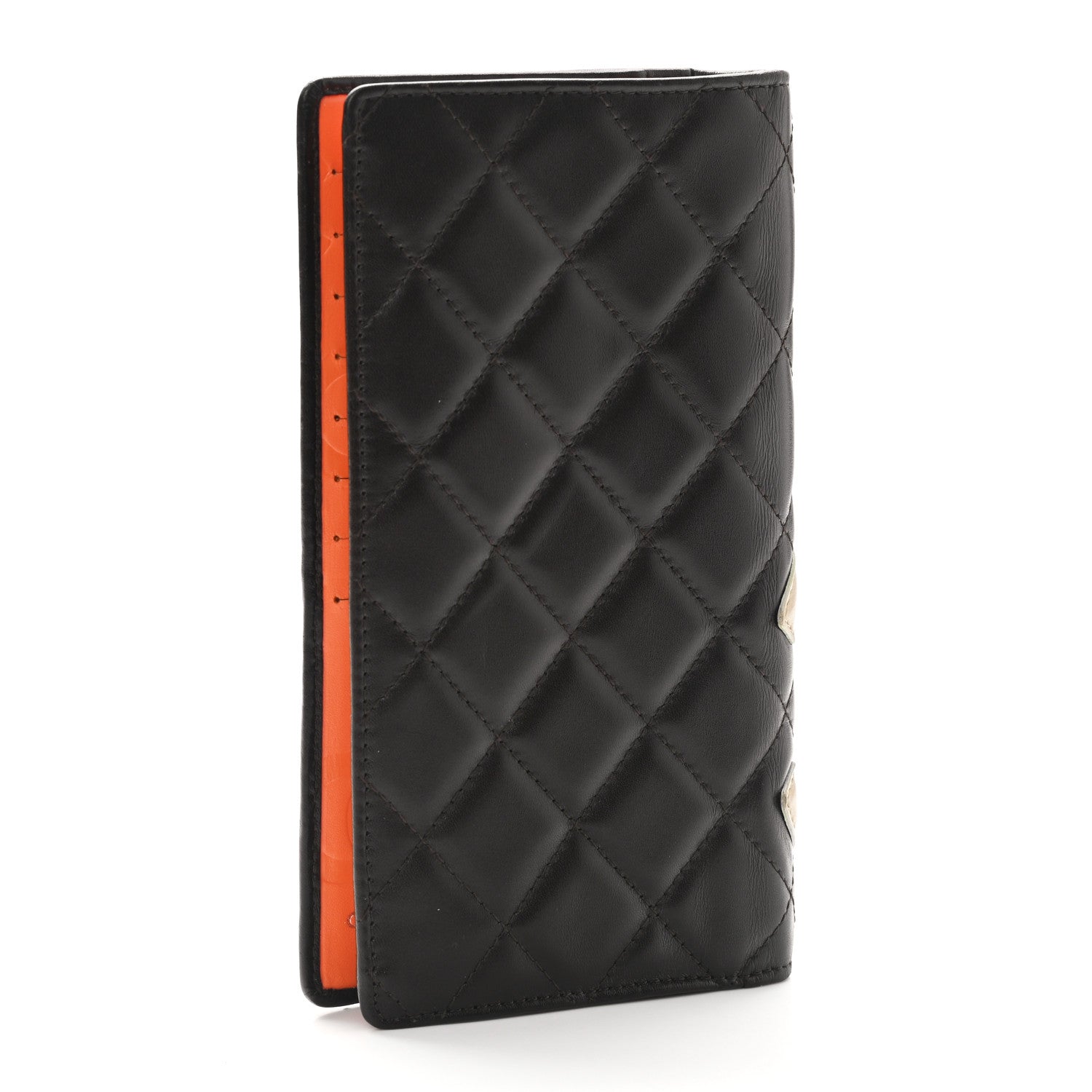 Chanel Calfskin Quilted Cambon Yen Wallet Brown Beige 3 of 8