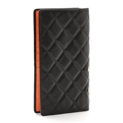 Chanel Calfskin Quilted Cambon Yen Wallet Brown Beige 3 of 8