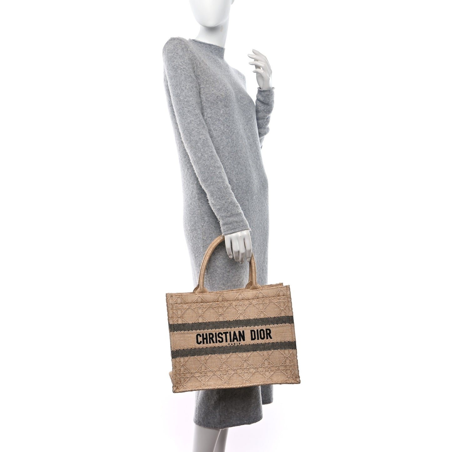 Raffia Cannage Medium Book Tote Natural