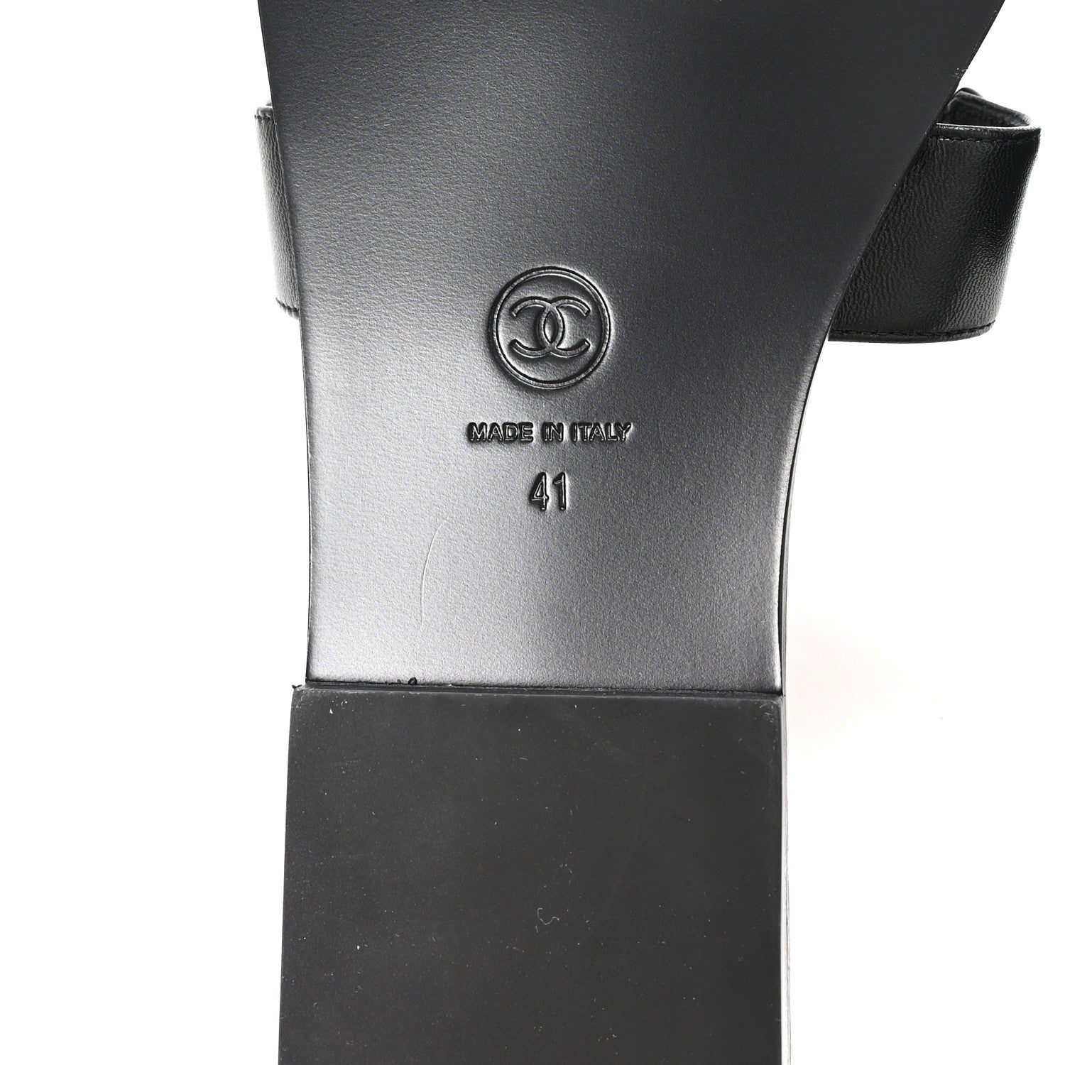 Chanel Lambskin CC Cut Out Mules Sandals 41 Black 7 of 9