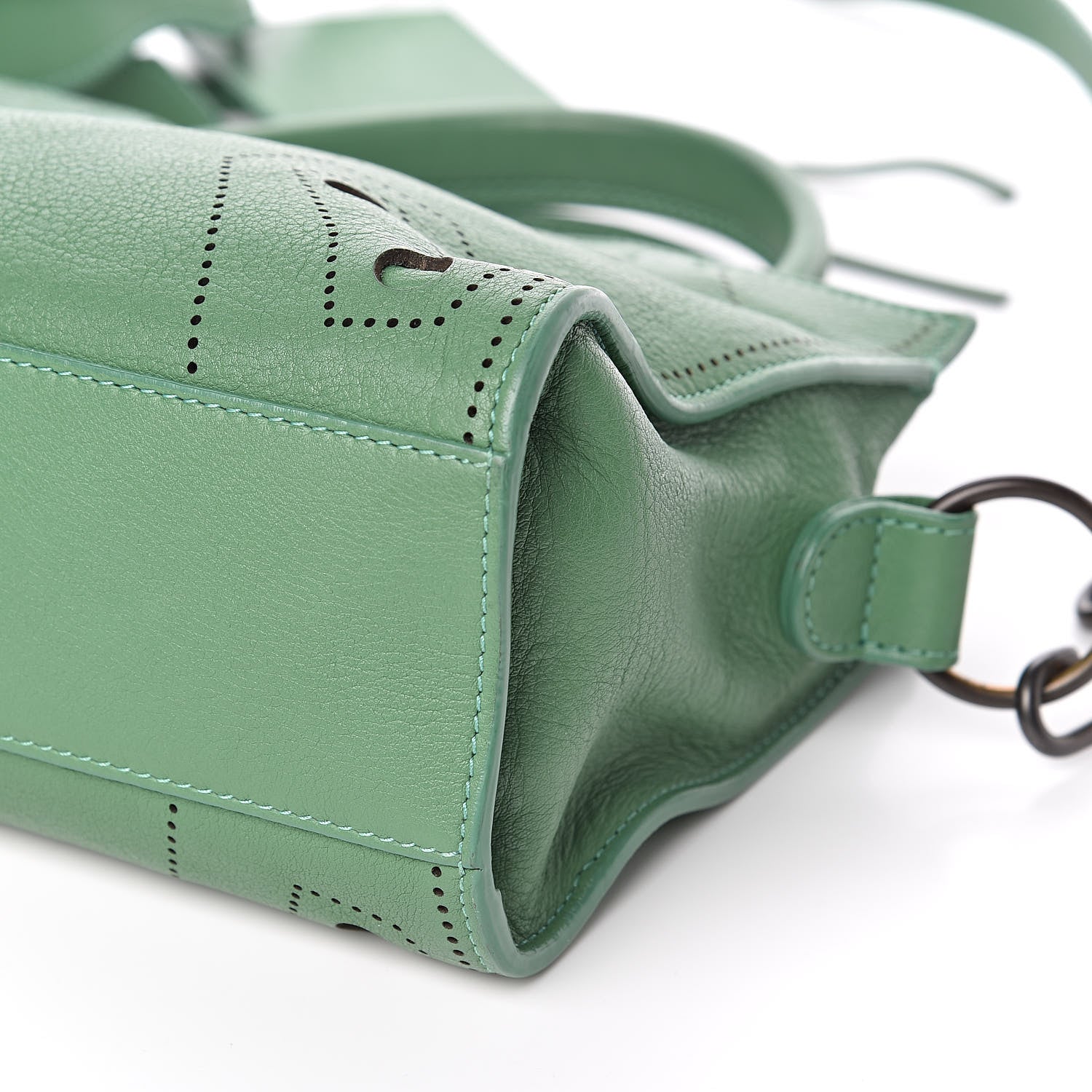 Balenciaga Chevre Perforated Blackout Hardware Nano City Green 9 of 10