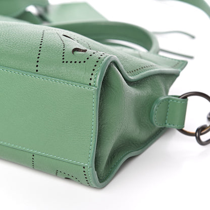 Balenciaga Chevre Perforated Blackout Hardware Nano City Green 9 of 10