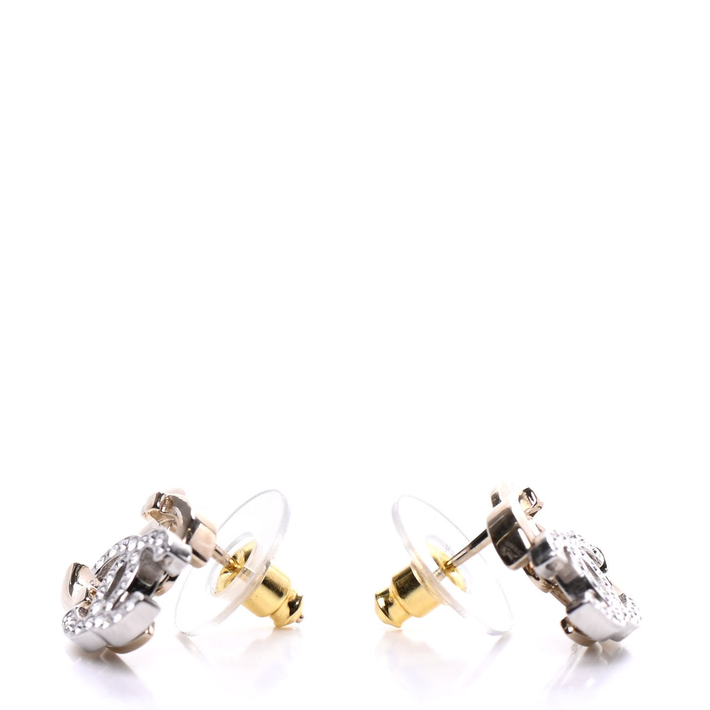 Crystal Double CC Earrings Gold Silver