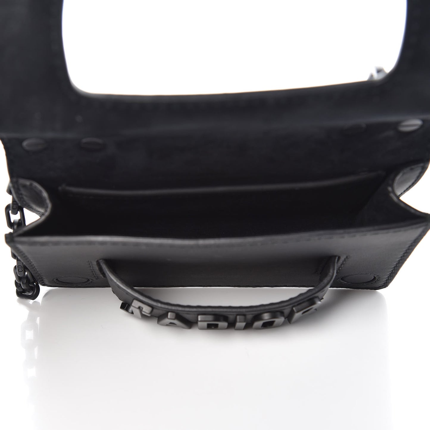 Ultra Matte Calfskin Mini J'Adior Chain Flap Bag Black