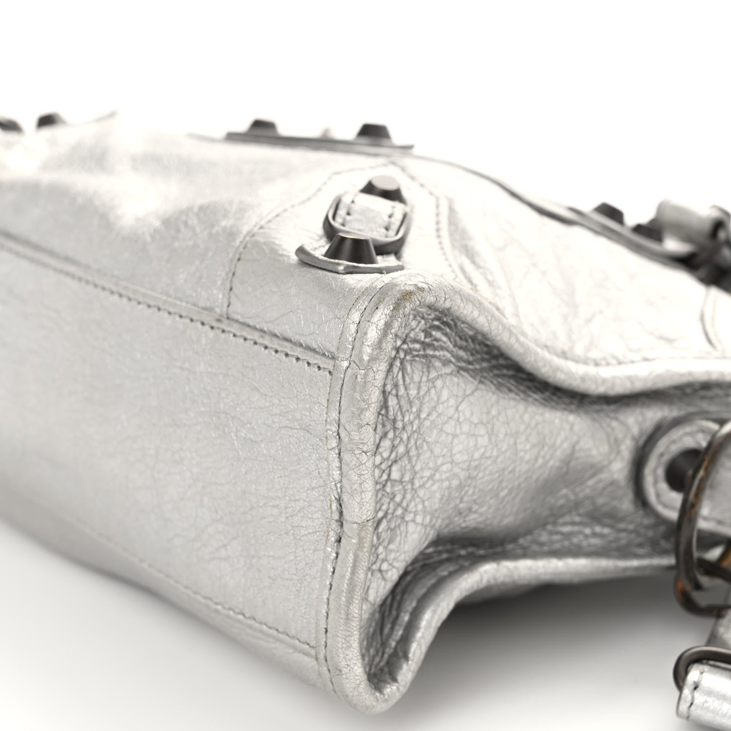 Balenciaga Metallic Agneau Classic Hardware Mini City Gris Aluminum 9 of 10