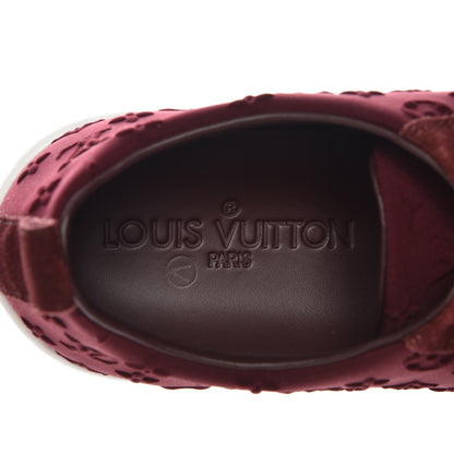 Louis Vuitton Neoprene Suede Embossed Monogram Stellar Low Top Sneakers 35 Burgundy 8 of 9