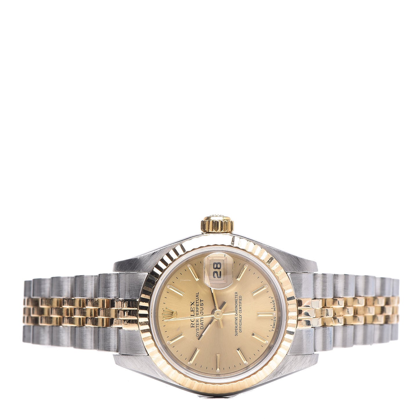Stainless Steel 18K Yellow Gold 26mm Oyster Perpetual Datejust Watch Champagne 69173