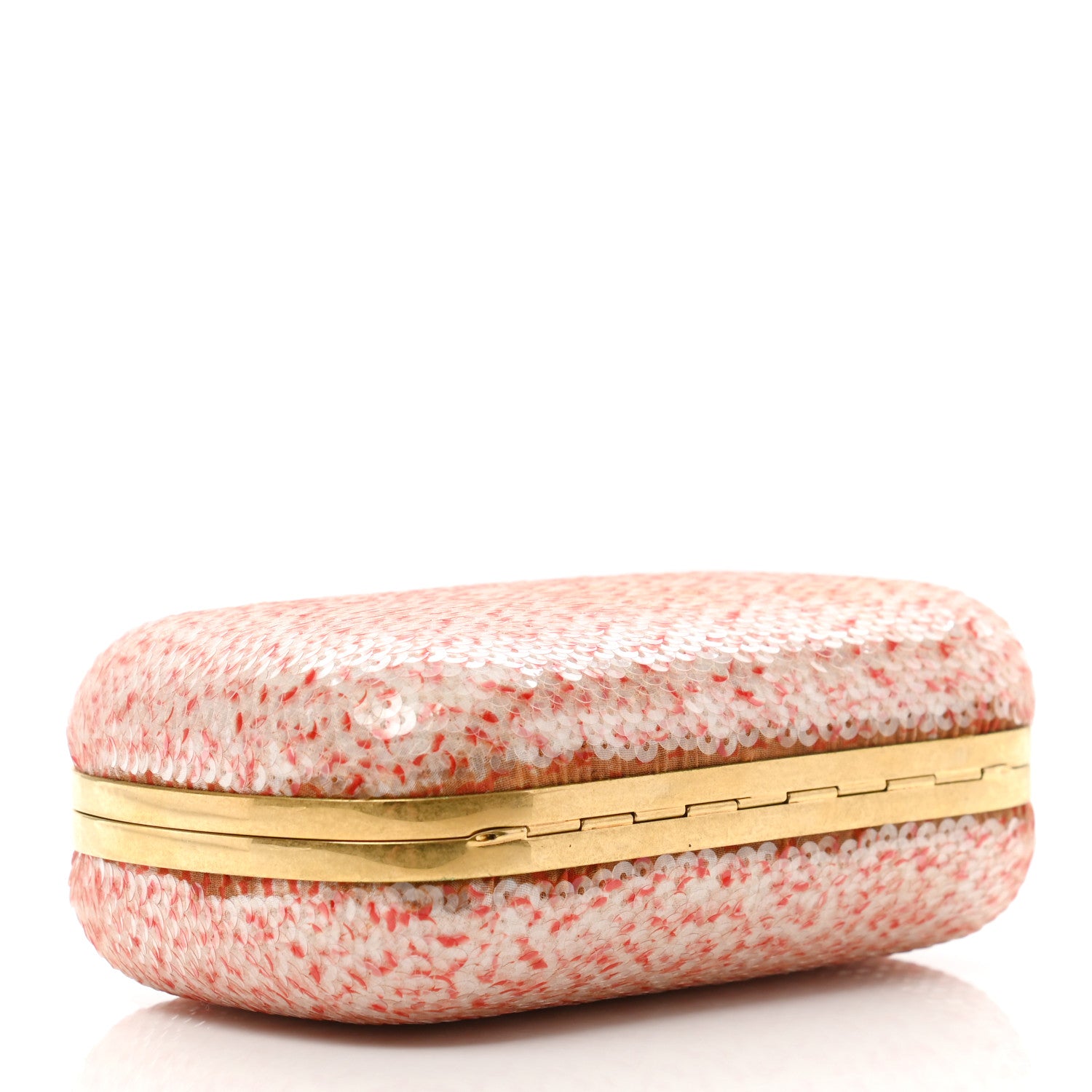 Alexander McQueen Sequin Skull Box Clutch White Pink 4 of 8