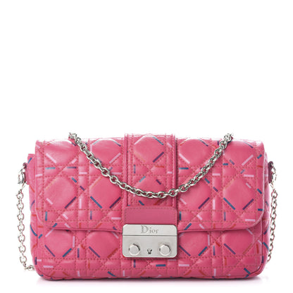 Christian Dior Lambskin Cannage Printed Miss Dior Promenade Pouch Fuchsia Multicolor 1 of 9